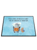 Mr. & Mrs. Panda Tischmatte Pinguin & Maus Wanderer mit Spruch in Eisblau
