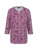 GOLDNER Kurzgröße:  Printshirt mit Blumenmuster in aubergine / flieder / gemustert