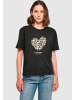 Merchcode Merchcode Ladies Leopard Heart Everyday Tee in black
