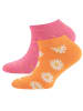 ewers 2er-Set Sneaker Socken 2er Pack Blumen/Punkte in h.himbeere-dkl.pfirsich