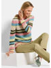 GOLDNER Kurzgröße:  Strickpullover Ringelpullover mit Lochmuster in bunt / gemustert