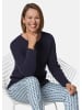 GOLDNER Figurschmeichelnder Pullover aus reiner Baumwolle in marine