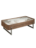 Angel Cerdá Couchtisch 2131 in Weiß / Dunkler Stahl / Walnuss – (B)140 x (H)40 x (T)75 cm