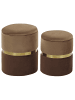 Beliani 2er-Set Pouf WICHITA in Braun/Gold
