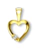 ONE ELEMENT  Zirkonia Herz Herz Anhänger aus 333 Gelbgold in gold