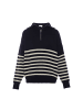 Blonda Damen Sweater in MARINE WOLLWEISS