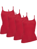 Con-ta Baumwolle, Feinripp Unterhemd 4er-Pack in rot