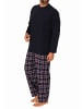 NORMANN langarm Schlafanzug Pyjama karierte Flanell Hose - 70840 in navy