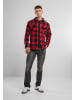 Brandit Brandit Herren Jeff Fleece Shirt Long Sleeve in red/black