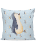 Mr. & Mrs. Panda Sofakissen Pinguin mHerzieren ohne Spruch in Blau