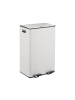 relaxdays Mülleimer in Weiß/ Silber - 2x 30 Liter