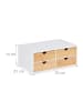 relaxdays Schreibtisch Organizer in Weiß/Natur - (B)33 x (H)14 x (T)21 cm
