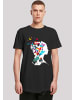 F4NT4STIC Long Cut T-Shirt Schmetterling Silhouette LONG TEE in schwarz