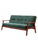 SalesFever Sofa 3-Sitzer mit Relax- und Schlaffunktion und Bezug aus Samt in Tannengrün