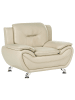 Beliani Sessel LEIRA in Beige/Silber - (W) 111 x (H) 86 x (L) 78 cm