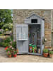 relaxdays Gartenschrank in Grau - (B)75 x (H)180,5 x (T)50 cm