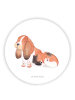 Mr. & Mrs. Panda Rund Magnet Hund Basset Hound ohne Spruch in Weiß