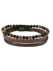 Adeliás Herren Armband – Lederarmband aus Leder mit Tigerauge 23 cm in braun