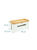 relaxdays Kabelbox in Natur/ Weiß - (B)34 x (H)16 x (T)13,5 cm