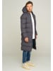 behype Wintermantel LONGLINE PUFFER PARKA in dunkelgrau