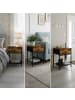 relaxdays 2 x Nachttisch "Industrial" in Dunkelbraun/ Schwarz - (B)40 x (H)55 x (T)30 cm