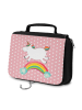 Mr. & Mrs. Panda Waschtasche Einhorn Regenbogen ohne Spruch in Rot Pastell