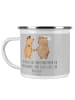 Mr. & Mrs. Panda Camping Emaille Tasse Unschlagbares Brautpaar m... in Heather Grey