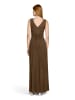 Vera Mont Abendkleid mit V-Ausschnitt in Brown Diamond