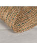 KADIMA DESIGN Handgewebter Jute-Teppich in Naturtönen in Braun-Blau