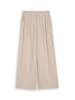 TOM TAILOR Denim Wide Leg Hose mit Leinenanteil in Beige Black Vertical Stripe