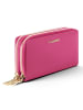 Lazarotti Bologna Leather XL Double Zip-Around Geldbörse RFID Leder 20 cm in hot pink