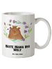 Mr. & Mrs. Panda Kaffeebecher Bär Königin mit Spruch in Weiß