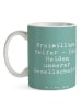 Mr. & Mrs. Panda Tasse Spruch Freiwilliger Held mit Spruch in Meeresbrise