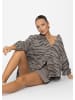 SASSYCLASSY Oversize Musselin Bluse in Taupe