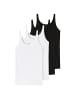 Schiesser T-Shirt 4er Pack in Schwarz/Weiß