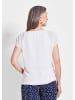 GOLDNER Kurzgröße:  Luftige Bluse mit Chiffon, Kurzarm in weiß