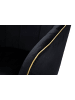 Mauro Ferretti Schwarzer Stoffsessel mit goldfarbenen Details, 62 x 58 x 78 cm