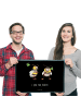 Mr. & Mrs. Panda Matte Bienen Paar mit Spruch in Schwarz