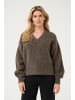 Kaffe Strickpullover KAtrina Loose fit in Major Brown Melange
