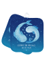 Mr. & Mrs. Panda Topfuntersetzer Sternzeichen Fische mit Spruch in Sternenhimmel Blau