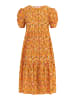 myMo Midi Kurzarmkleid in Orange Mehrfarbig