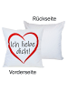 JACK Outdoor Dekokissen Motiv 50x50cm Ich liebe dich in Weiß/Rot