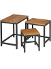 KADIMA DESIGN Beistelltisch 3er-Set | Sheesham, Massivholz, Metallbeine