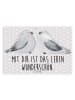Mr. & Mrs. Panda Blechschild Turteltauben Liebe mit Spruch in Grau Pastell