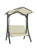 Outsunny Hollywoodschaukel 150L x 120B x 182H cm Cremeweiß
