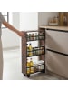 relaxdays Nischenwagen "Industrial" in Schwarz/ Braun - (B)15 x (H)80 x (T)45 cm