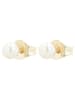 Adeliás Damen Ohrringe – Ohrstecker aus 333 Gold mit Perle in gold