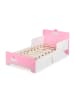 relaxdays Kinderbett "Schwan" in Weiß/ Rosa - (B)77 x (H)60 x (T)143 cm