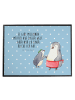 Mr. & Mrs. Panda schreibtischunterlage Pinguin mit Kind mit Spruch in Blau Pastell