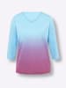 Sieh an! 3/4-Arm-Shirt in aqua-fuchsia-bedruckt